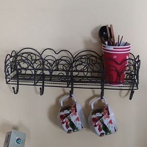 New metal shelf with hooks